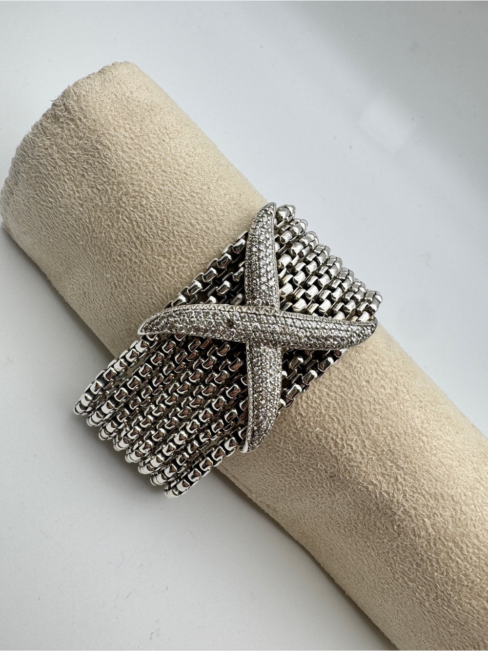 David Yurman 8 Row Diamond X Chain Bracelet